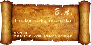 Brestyenszky Asszunta névjegykártya